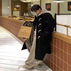 남자더플코트 떡볶이 남성 롱코트 핸드메이드 오버핏