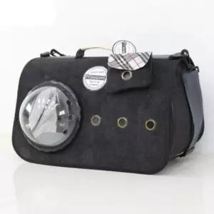 애견우주선가방 강아지 하드 우주선 가방 블랙 대형 이동 외출 1P