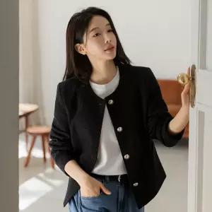 [시크폭스] 로미 골드 버튼 트위드 자켓_61JK1702