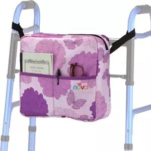 노바 워커 백 - 롤러 휠체어 및 스쿠터를 위한 범용 수납 정리함 노인 지퍼 포켓이 있는 방수 경량