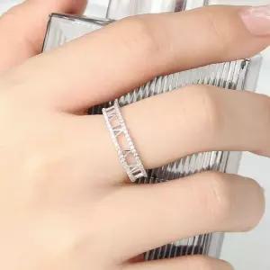 (비쥬홀릭) 실버925 백금도금 로마숫자 오픈링 반지 오픈반지