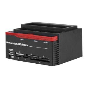 듀얼 베이 2.5인치 /3.5인치 하드 드라이브 도크 스테이션 IDE HDD 인클로저 도킹 USB2.0 허브 카드 리더