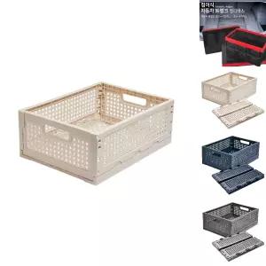 브레인)폴딩박스(대 CA403015i 아이보리)/폴딩/박스/수납/캠핑/플라스틱/자동차/트렁크/정리함/접이식/리빙