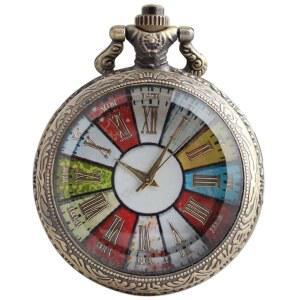 비리오소 페이스 로마 숫자 목걸이 펜던트 앤티크 스팀펑크 포켓 워치