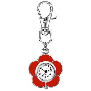 쥬얼리 위 백팩 열쇠고리 시계 발렌타인데이를 위한 새로운 큐트 플라워 카라비너 클립온 쿼츠 FOB 포켓 워치