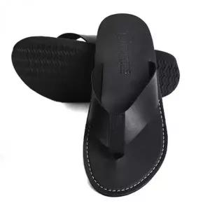 남성 가죽 슬리퍼 블랙조리 쪼리 샌들