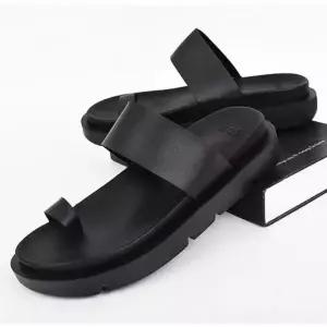 남성 쪼리 슬리퍼 가죽 여름 쿠션샌들