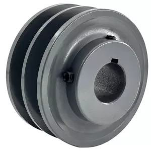 Saelno 2BK40-1-1/8 더블 그루브 풀리 벨트 1 1/8인치 보어 3.95인치 OD AAX BX 4L 5L V-벨트용 모터 주철