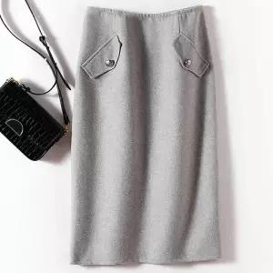 치마 하프 미디 울 오피스룩 모직치마 추동 H라인 정장 여성패션 DL4
