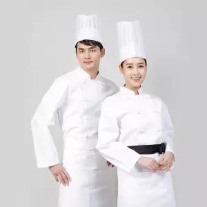 14수 올백 면 더블매듭 쿡복 긴팔 조리복 남녀공용 한식 중식 양식 일식 주방 셰프복