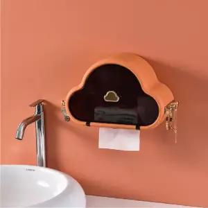 [이지커머스]클라우드 벽걸이 휴지디스펜서 휴지케이스(오렌지) 벽걸이휴지케이스 휴지케이스 집들이선물