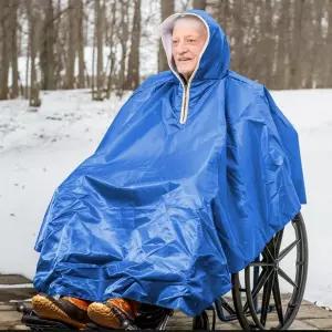 노인 및 장애인을 위한 겨울 휠체어 폰초 - 바람 눈 먼지 동결 저항을 모빌리티 스쿠터 레인 케이프 커버