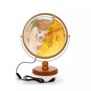 [이지커머스]브라운 지구본 320-GPL2/엔틱 장식용 조명 LED 지구의 지구본조명 조명지구본 지구본스탠드