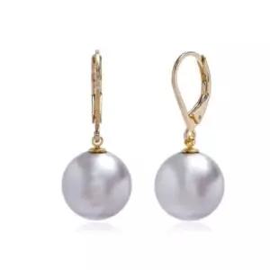 모임 라이트 그레이 진주 레버백 귀걸이 E453 12mm