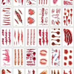 [퍼니메이커]할로윈 파티 30장 워터밤 몽땅 타투 스티커 문신 세트 타투스티커