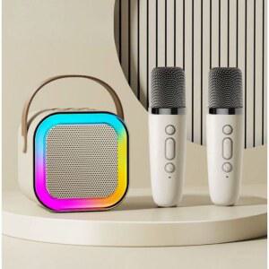 마이크 반주기 미니노래방기계 세트 블루 무선 가정용 차량용