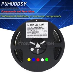1릴 4000PCS 0603 SMD LED 다이오드 밝은 노란색 빨간색 녹색 파란색 흰색