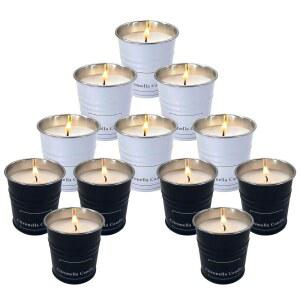 시트로넬라 캔들, 12팩 x 1.8온스 소이 왁스 향 야외 실내 미니 병 휴대용 캔들 선물 세트, 정원용 파티오, 캠핑
