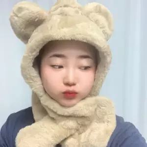 양털 귀마개 모자 목도리 일체형 털