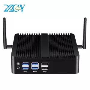 XCY 팬리스 미니 PC 인텔 코어 i7 4500U i5 4200U 기가비트 이더넷 HDMI VGA 디스플레이, 8x USB 포트, 지