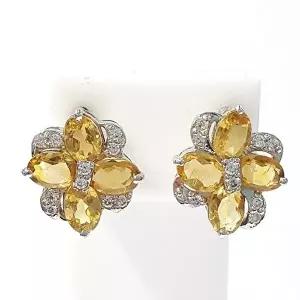 [셀러허브 패션][블루케이] AA급 황수정시트린 원석귀걸이211110-12n