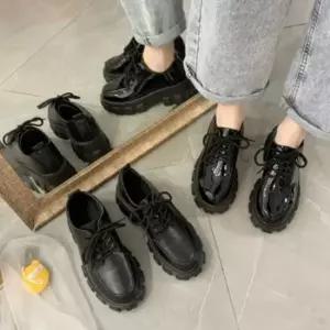 유광 무광 2타입 여성 통굽 키높이 로퍼 데일리슈즈