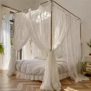 침대 커튼 캐노피 가림막 모기장 꾸미기 프레임 침실 레이스
