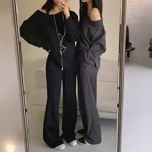 핫핑 [따로또같이][탄탄쿠션지] 루네디 원오프숄더 긴팔티셔츠+부츠컷 롱팬츠 set