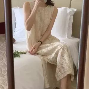 착용감 슬리브리스 휴양지 원피스LDN-20250140 시원한 레이스 드레스