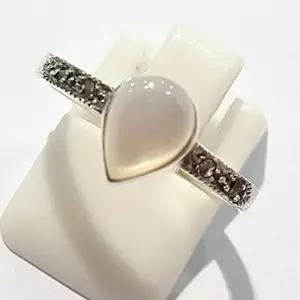 [셀러허브 패션][블루케이] A급심플 화이트자개 원석 반지210710-04n