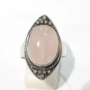 [셀러허브 패션][블루케이] A급엔틱 핑크장미석 원석 반지 210717-08n