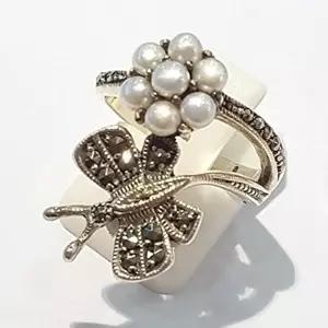 [셀러허브 패션][블루케이] A급나비 담수진주 원석 반지 210711-20n