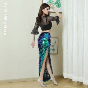 벨리댄스 힙스카프 삼각 벨트 랩 스커트 반짝 태슬 공연용