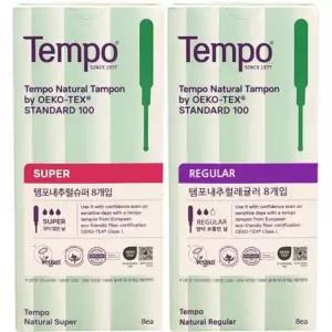 동아제약 템포 슈퍼 6개 x 8P 체내형 생리대세트 여성용품 탐폰 깔끔하고편리 사용이편리한