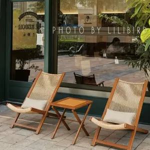 접이식 라탄 일광욕 썬베 발받침 야외 플라스틱 의자 온천