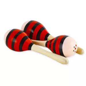 음악수업 교구 원목 줄무늬 마라카스 3p