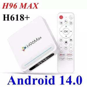 호환 안드로이드 14 TV H96 Max H618 Plus Allwinner 쿼드 코어 4GB 128GB 8K LAN 100M Wifi6 BT 5.4 음성