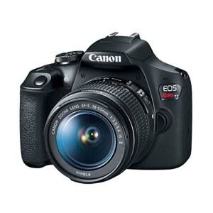 18-55mm 렌즈가 장착된 캐논 EOS 레벨 T7 DSLR 카메라 | 내장 Wi-Fi 24.1MP CMOS 센서 DIGIC 4+ 이미지 프로세서 및 풀 HD 비디오