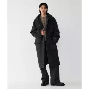 [매장정품] STUDIO TOMBOY [MEN] 부클 울 후드 더플 코트_챠콜 9155411308 2509554279