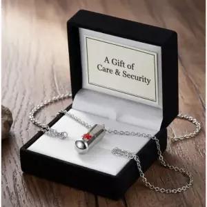 레드 메디 캡슐 심볼 목걸이 알약 보관 약통 초경량 케이스 생명 비상약