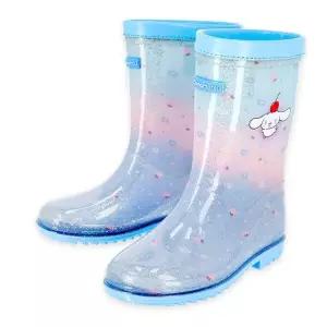 캐릭터장화 시나모롤 블루 글리터 트로피칼 어린이 아동 PVC 장화