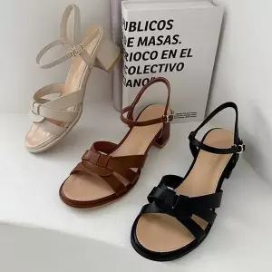 인기상품 크로스스트랩 미들힐 샌들 안정굽 여성화 6SS [WFM08LB_260307]