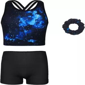 반바지를 입은 소녀들을 위한 조이스트림 체조 레오타드 텀블링 댄스 크로스 백 유니타드 액티브웨어