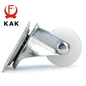 범용 회전 캐스터  플랫폼 트롤리 의자용  화이트 PP 나일론 듀얼 롤러 휠  1 인치 4 개 KAK-7425  10kg