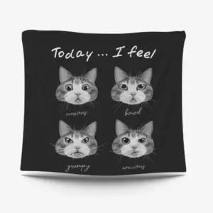 포스터 패브릭 인테리어 벽공간 벽걸이 벽가림막 그림 감성고양이 [f7898AF]