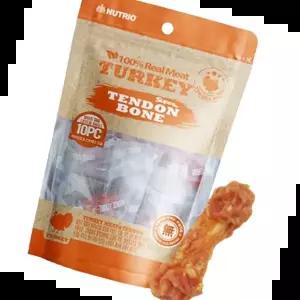 애견치석관리 강아지 천연 칠면조 힘줄 터키본 S 10개입 고기껌 1P