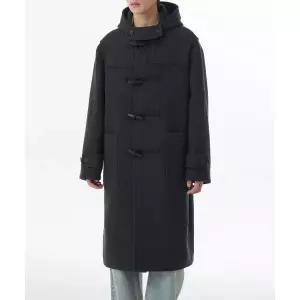 무신사스탠다드 울 블렌드 오버사이즈 더플 코트 차콜 그레이 1629828