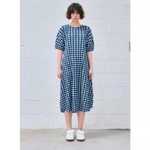 [갤러리아] 고방 체크 반팔 플리츠 롱 원피스(AI02WNPOP09)