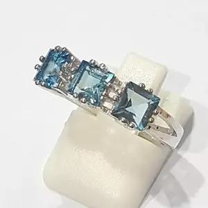 [셀러허브 패션][블루케이] AA급 블루토파즈 원석 반지 210802-09n