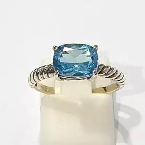 [셀러허브 패션][블루케이] A급심플 블루토파즈 원석 반지 210802-10n